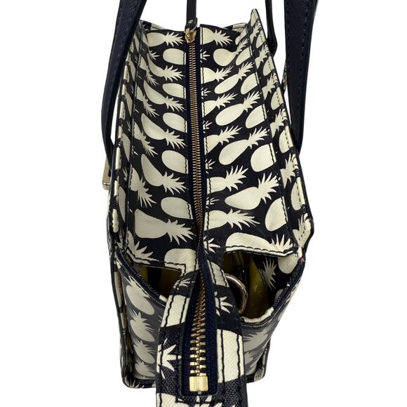 Kate Spade New York Cedar Street Pineapples Hayden Handbag Tote Black White - Picture 6 of 16